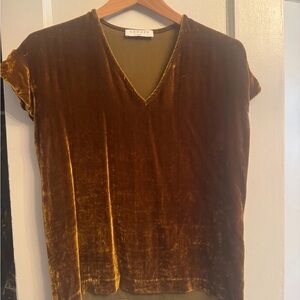 Sandro Velvet V-Neck Top
